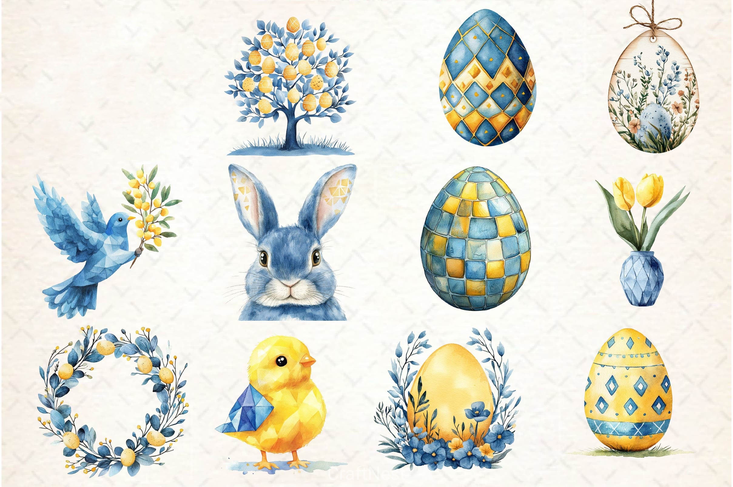 Geometric Pastel Easter Clipart Bundle - CraftNest - Digital Crafting and Art