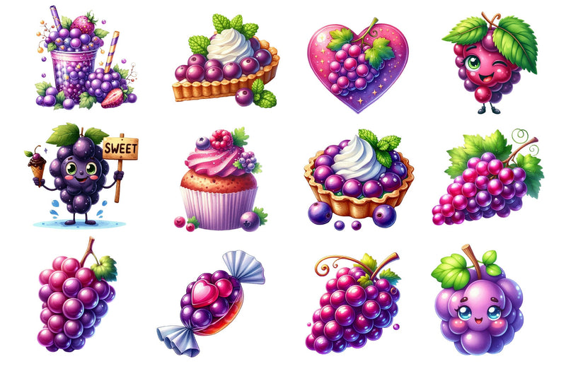 Grape Clipart Bundle 4 - CraftNest - Digital Crafting and Art