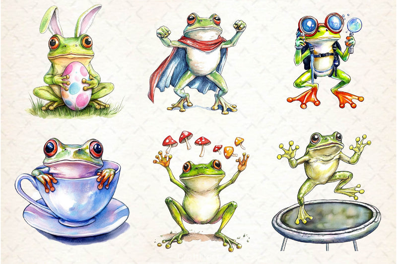 Funny Frog Clipart Bundle 2 - CraftNest - Digital Crafting and Art