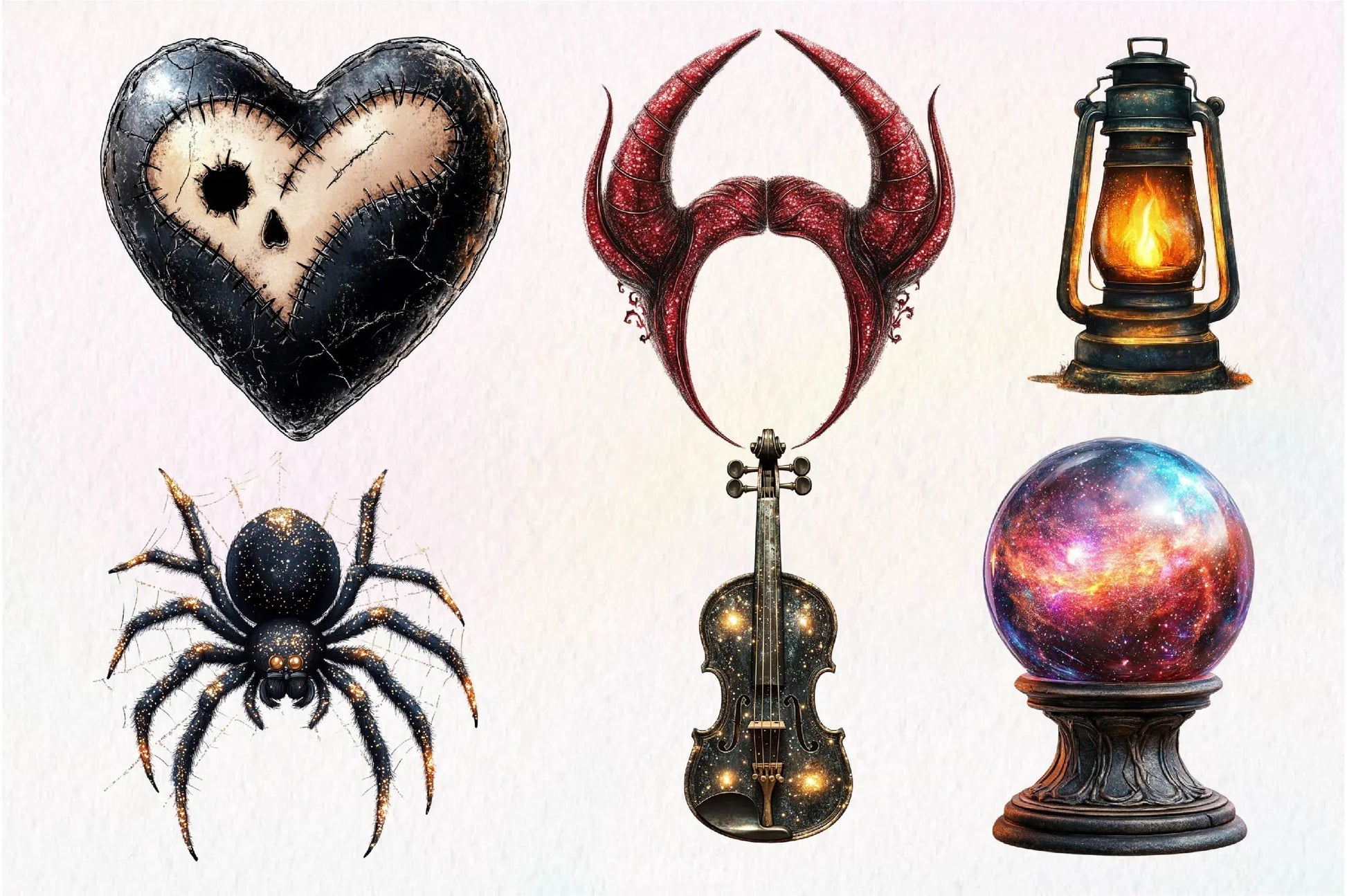 Vintage Glitter Halloween Clipart Bundle - CraftNest - Digital Crafting and Art