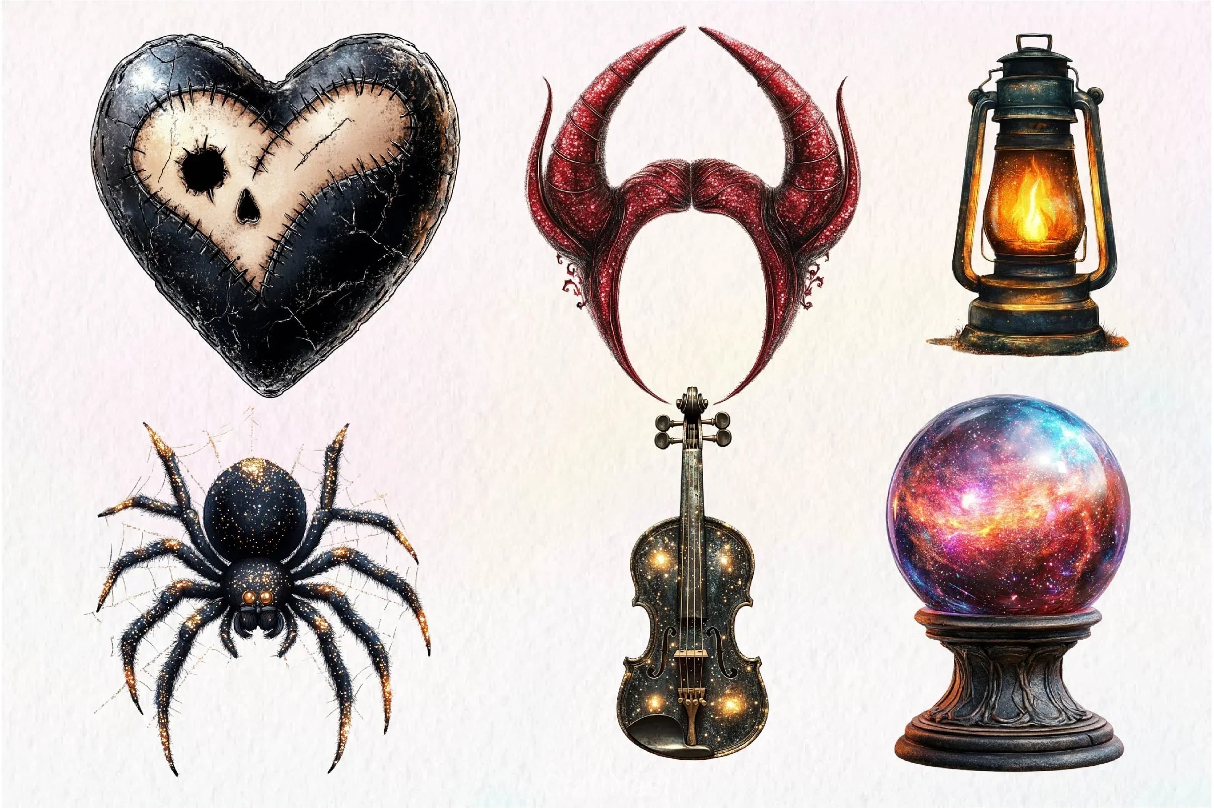 Vintage Glitter Halloween Clipart Bundle - CraftNest - Digital Crafting and Art
