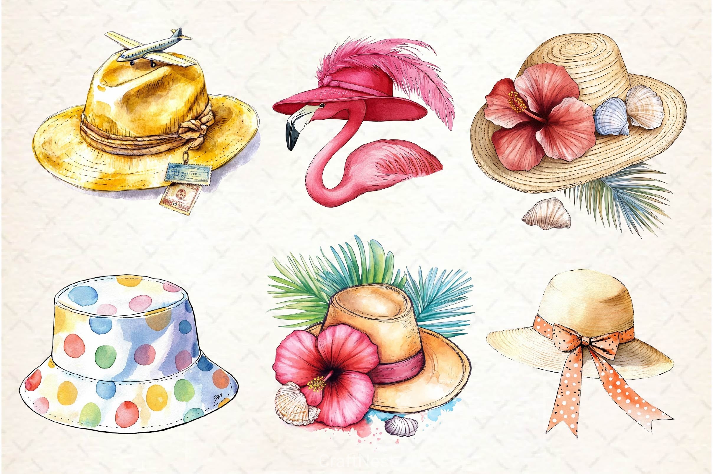 Summer Hat Clipart Bundle 2 - CraftNest - Digital Crafting and Art