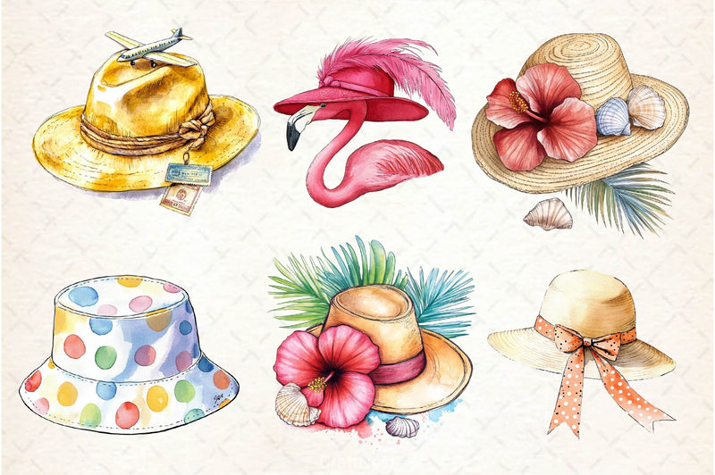 Summer Hat Clipart Bundle 2 - CraftNest - Digital Crafting and Art