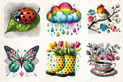 Pop Art Spring Day Clipart Bundle - CraftNest - Digital Crafting and Art