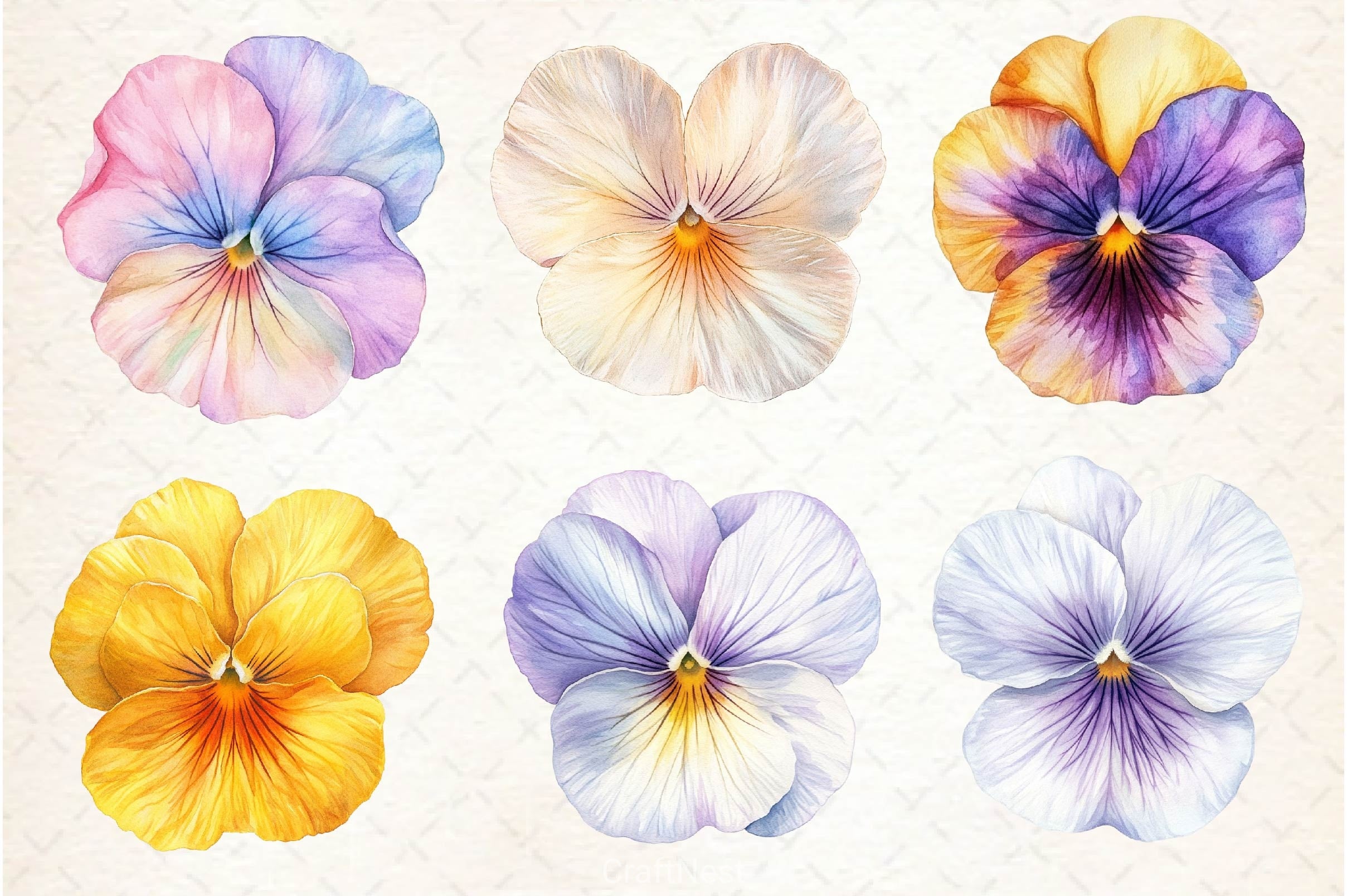 Viola Flower Bloom Clipart Bundle 2 - CraftNest - Digital Crafting and Art