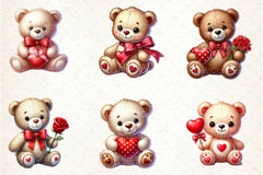 Valentine Teddy Bear Clipart Bundle - CraftNest - Digital Crafting and Art