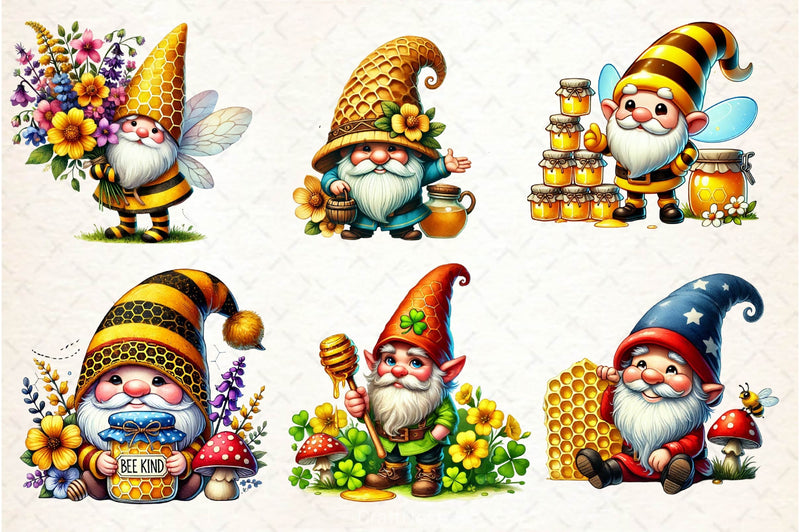 Honey Bee Gnome Clipart Bundle 5 - CraftNest - Digital Crafting and Art
