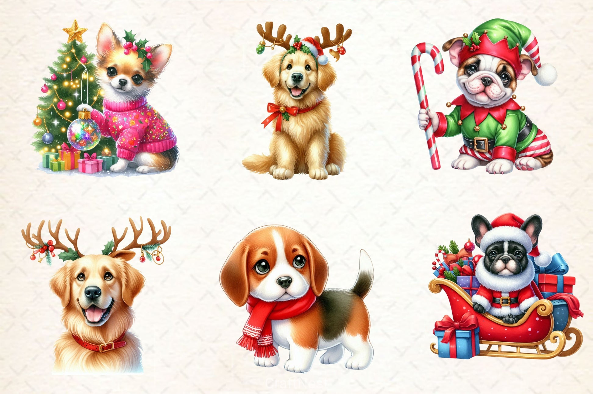 Christmas Dog Clipart Bundle 4 - CraftNest - Digital Crafting and Art