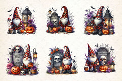 Halloween Gnome With Grave Clipart Bundle - CraftNest - Digital Crafting and Art