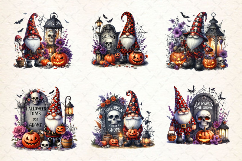 Halloween Gnome With Grave Clipart Bundle - CraftNest - Digital Crafting and Art