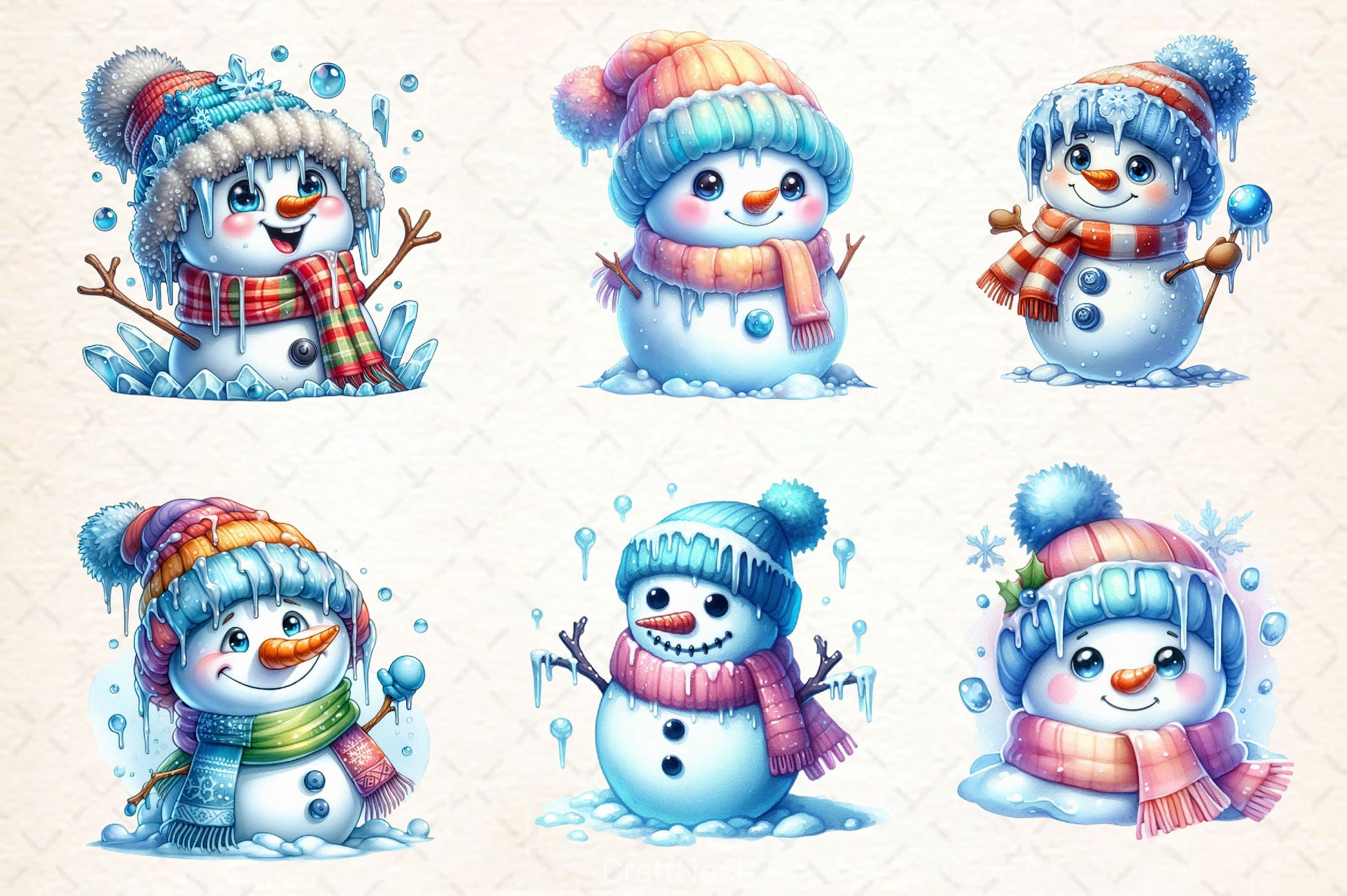 Christmas Icing Snowman Clipart Bundle - CraftNest - Digital Crafting and Art