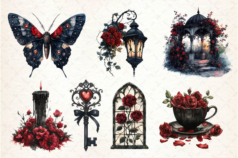Gothic Spring Clipart Bundle 3 - CraftNest - Digital Crafting and Art