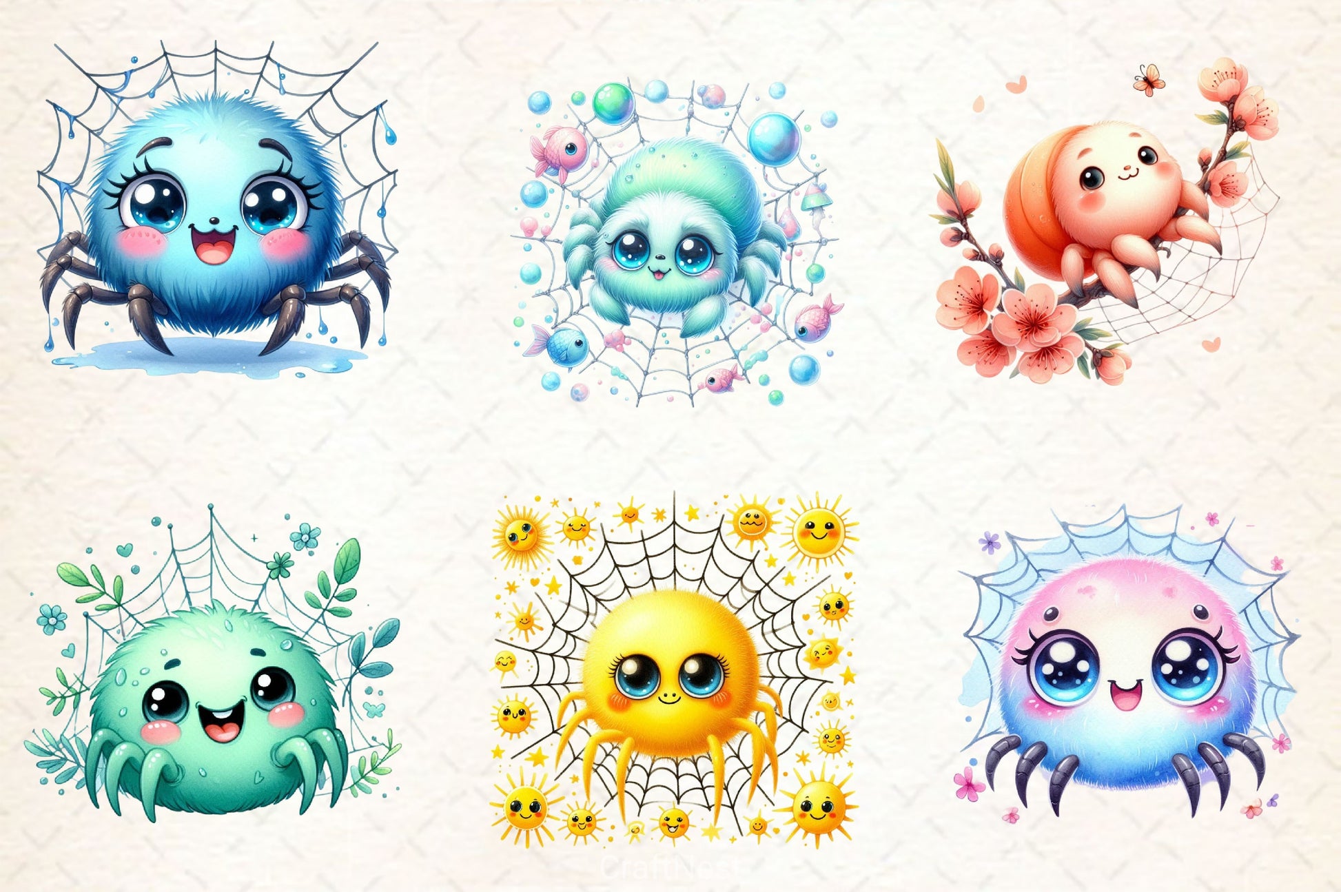Kawaii Spider Clipart Bundle 2 - CraftNest - Digital Crafting and Art