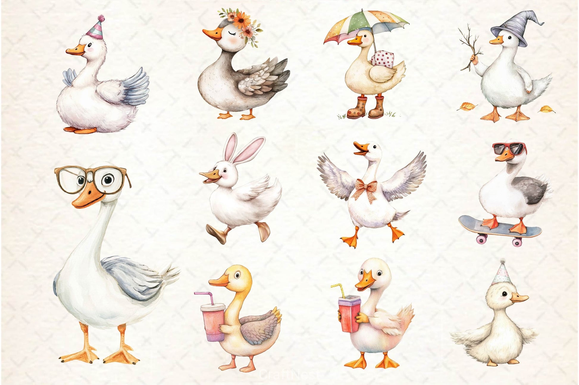 Silly Goose Clipart Bundle 5 - CraftNest - Digital Crafting and Art