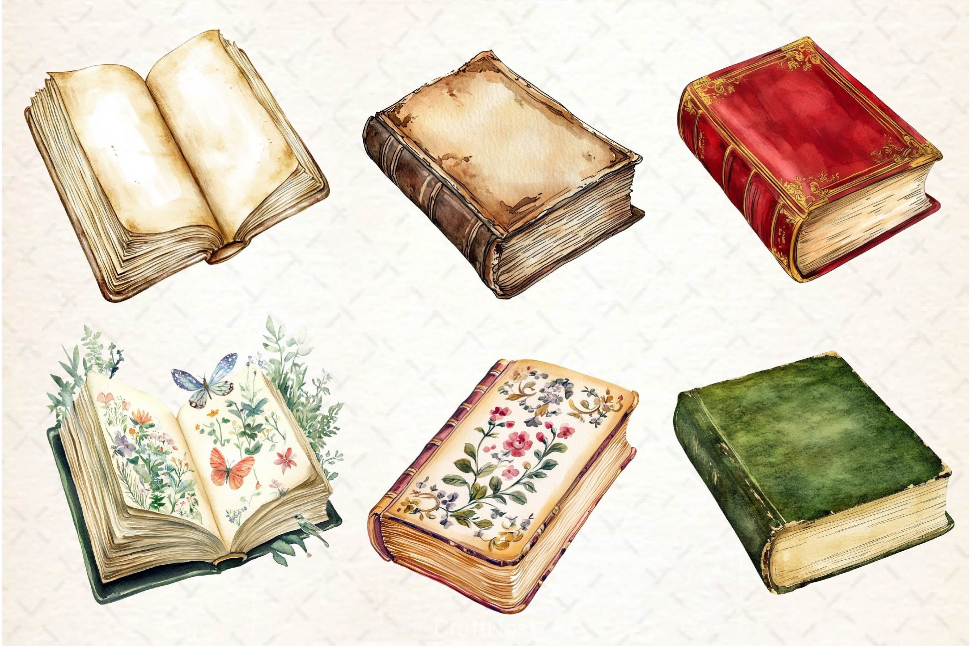Vintage Books Clipart Bundle - CraftNest - Digital Crafting and Art