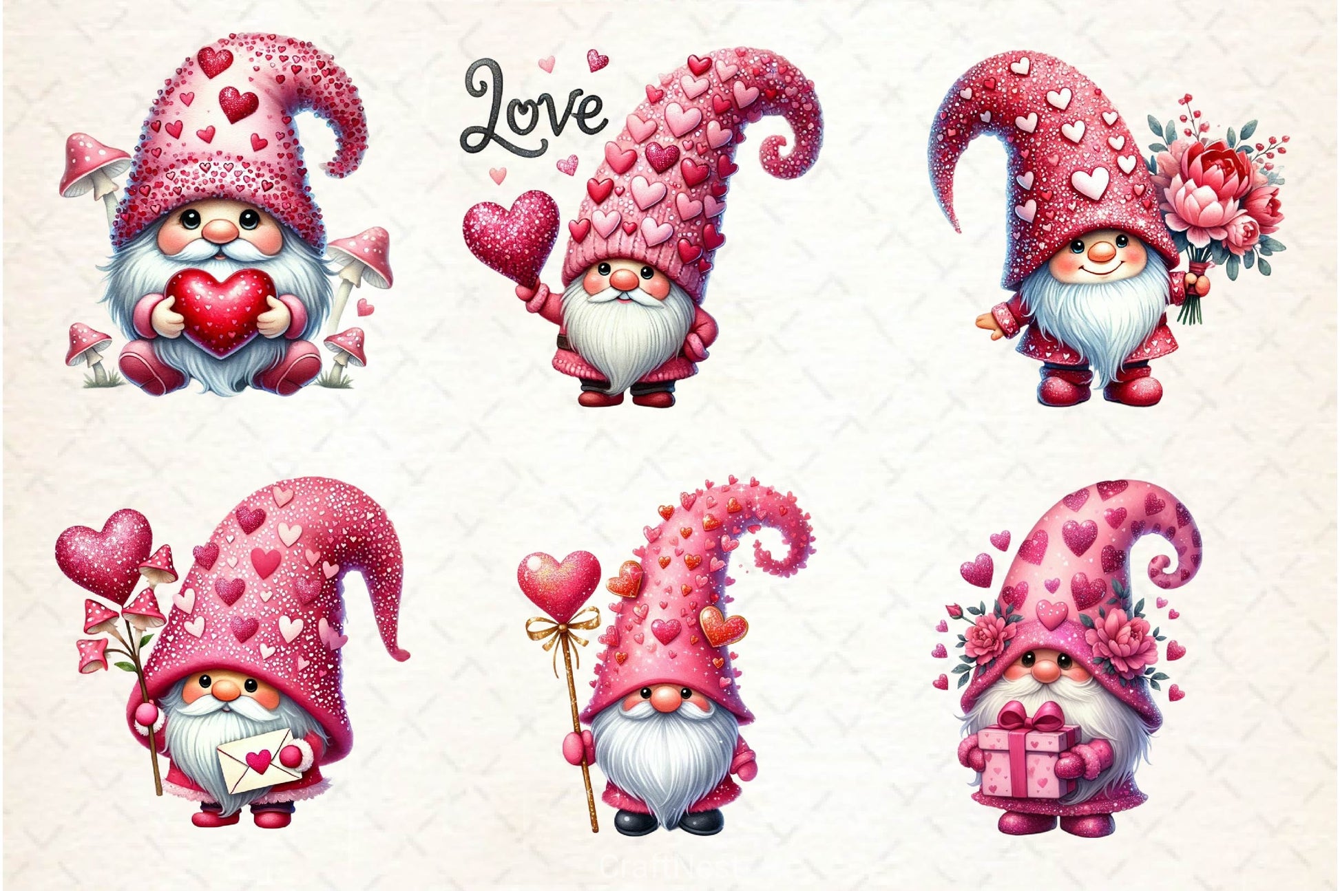 Valentine Gnome Clipart Bundle 5 - CraftNest - Digital Crafting and Art