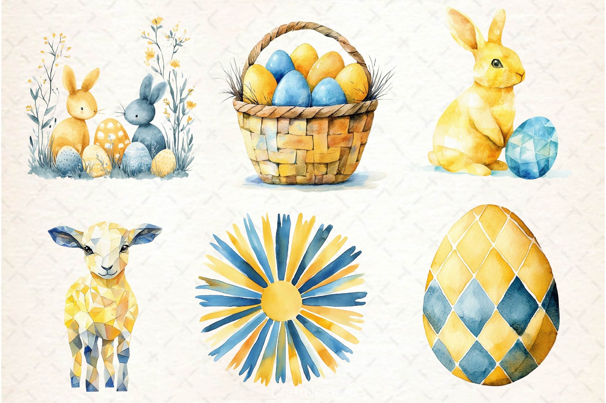 Geometric Pastel Easter Clipart Bundle - CraftNest - Digital Crafting and Art