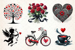 Black Valentine Clipart Bundle 3 - CraftNest - Digital Crafting and Art