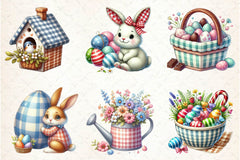 Easter Gingham Ceramic Clipart Bundle - CraftNest - Digital Crafting and Art