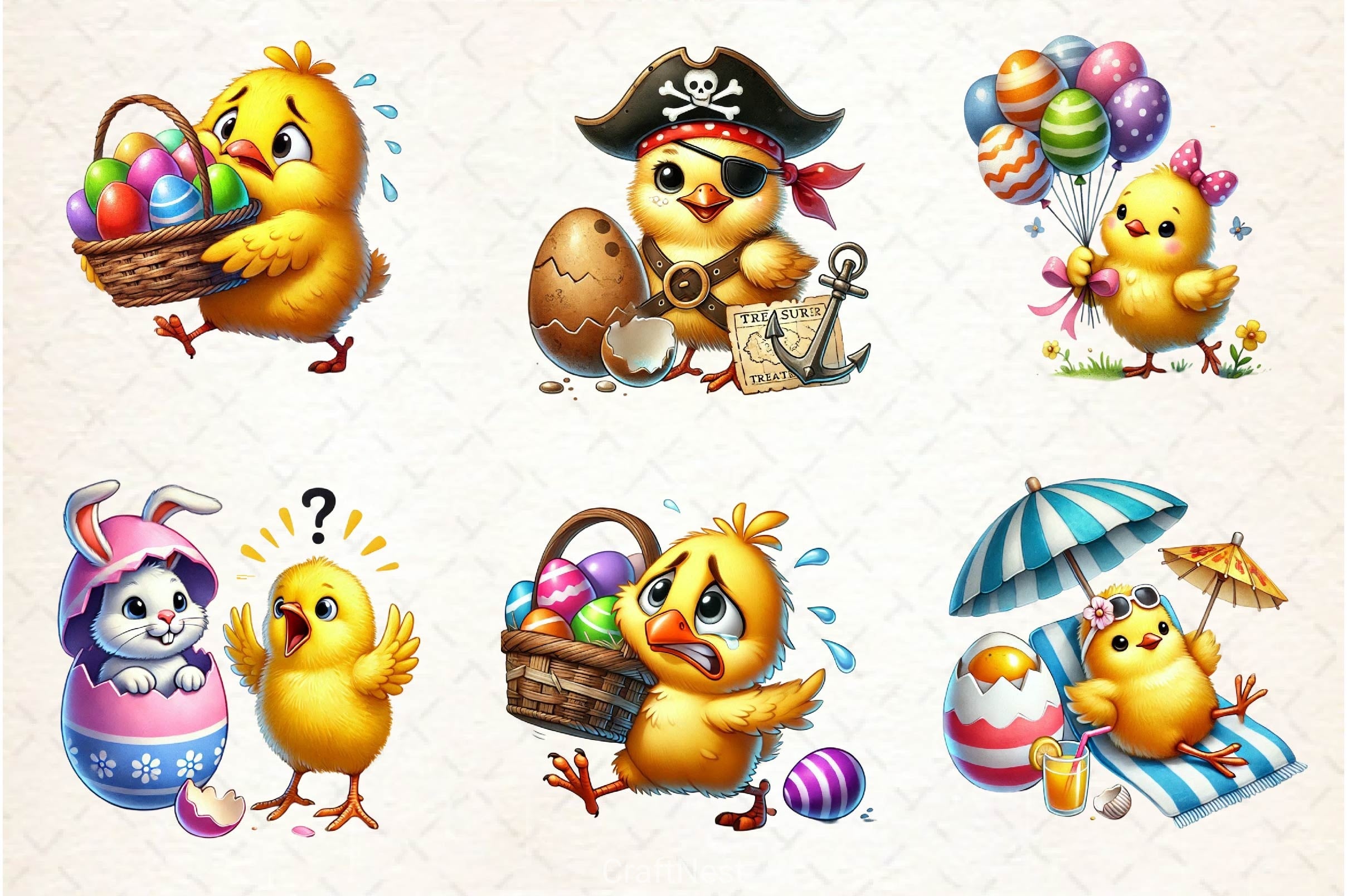 Easter Funny Chick Clipart Bundle 2 - CraftNest - Digital Crafting and Art