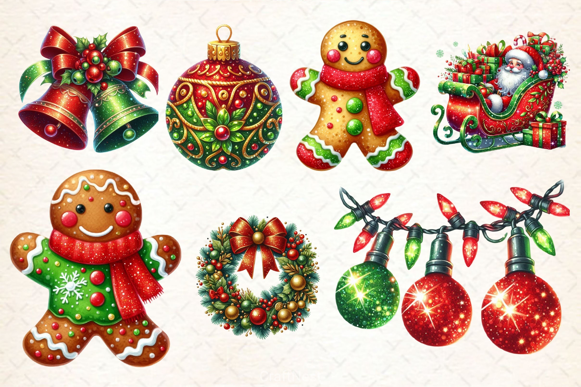 Glitter Christmas Clipart Bundle - CraftNest - Digital Crafting and Art