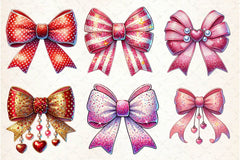 Glitter Coquette Valentine Bow Clipart Bundle - CraftNest - Digital Crafting and Art