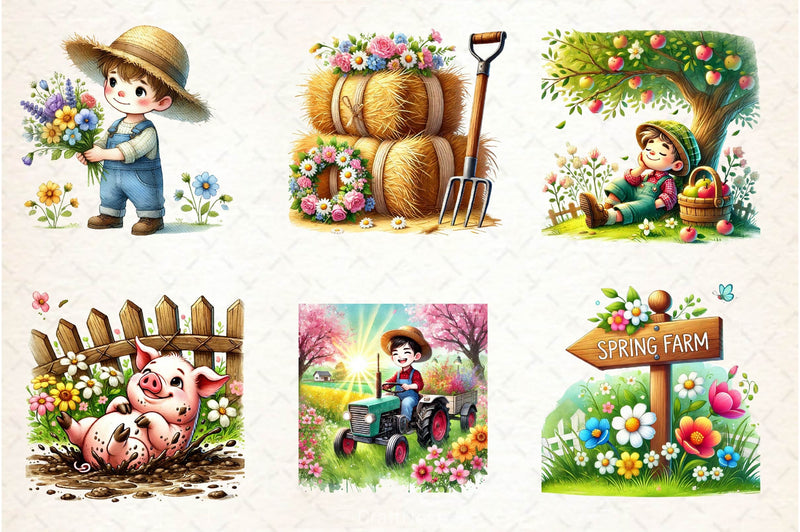 Spring Farmer Clipart Bundle 7 - CraftNest - Digital Crafting and Art
