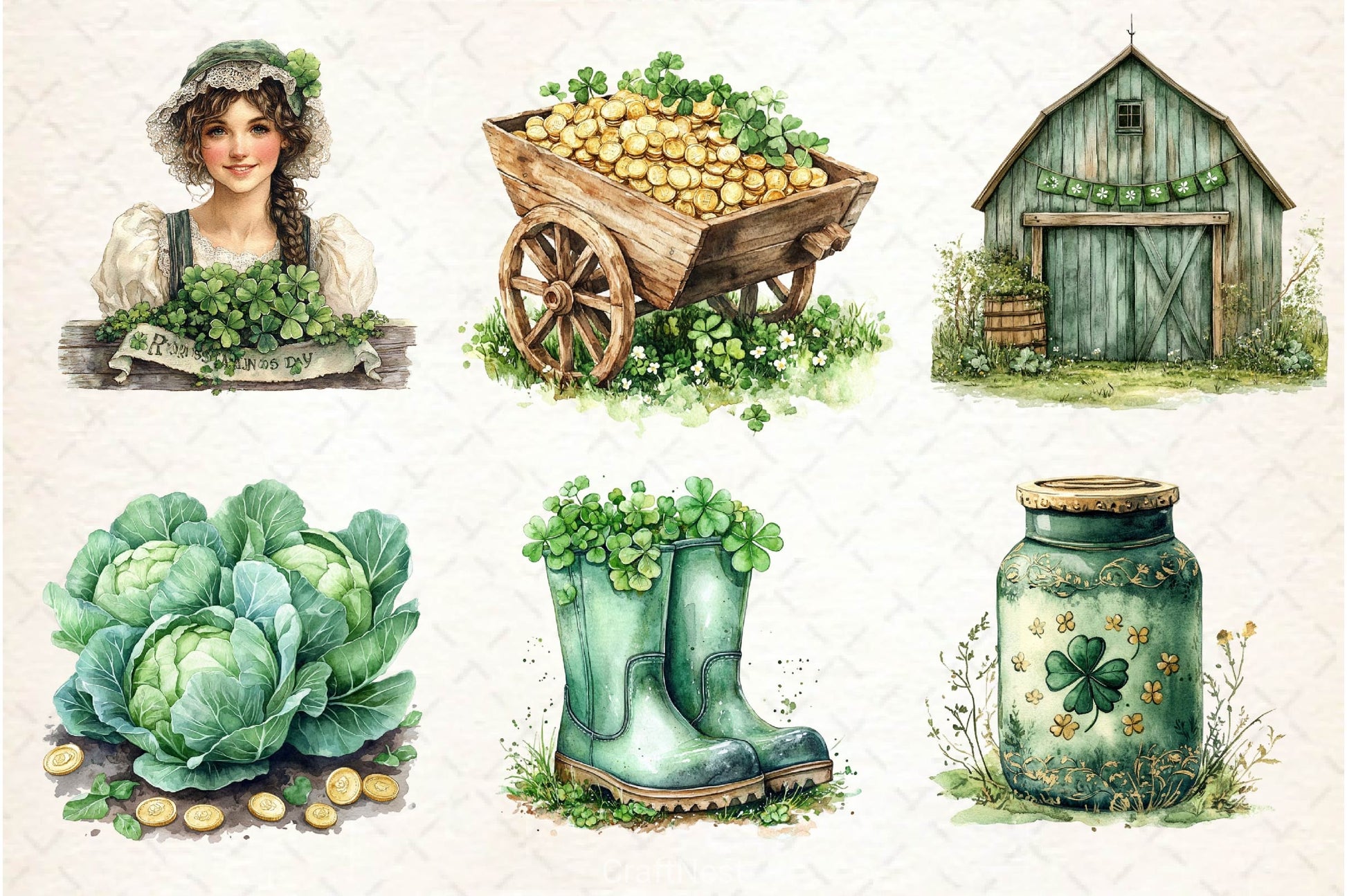 St Patricks Day Farm Clipart Bundle 3 - CraftNest - Digital Crafting and Art