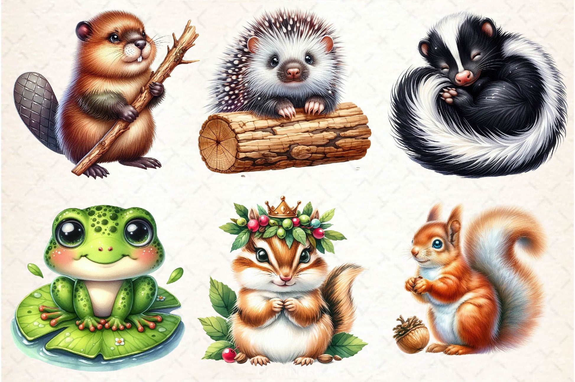 Woodland Animals Cute Baby Animals Clipart Bundle 2 - CraftNest - Digital Crafting and Art