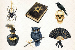 Luxury Black And Gold Halloween Clipart Bundle - CraftNest - Digital Crafting and Art