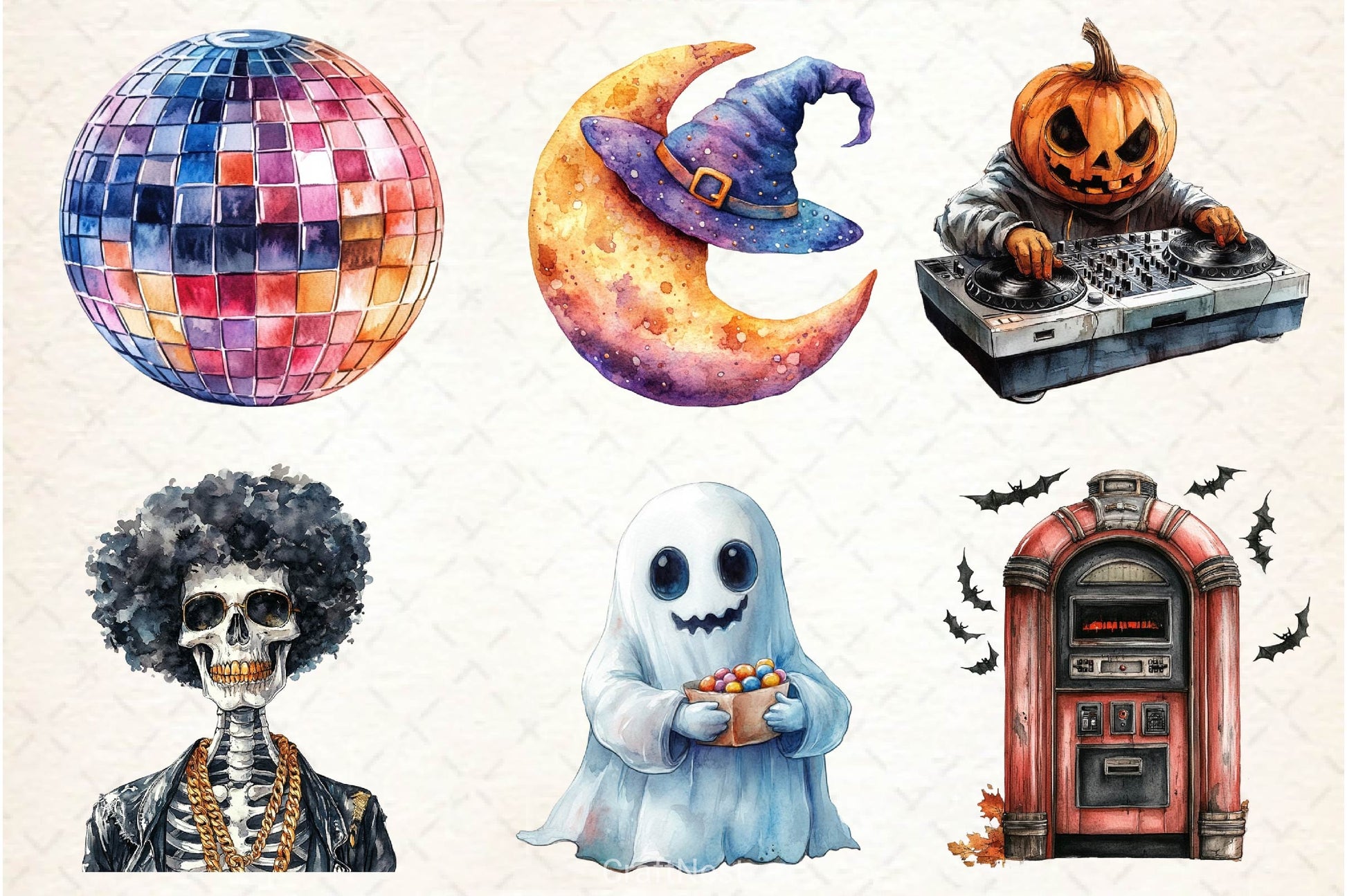 Disco Halloween Clipart Bundle 2 - CraftNest - Digital Crafting and Art