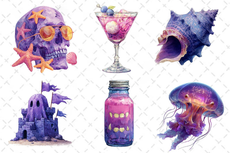 Creepy Summer Beach Clipart Bundle - CraftNest - Digital Crafting and Art