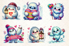 Valentine Cute Yeti Clipart Bundle 2 - CraftNest - Digital Crafting and Art