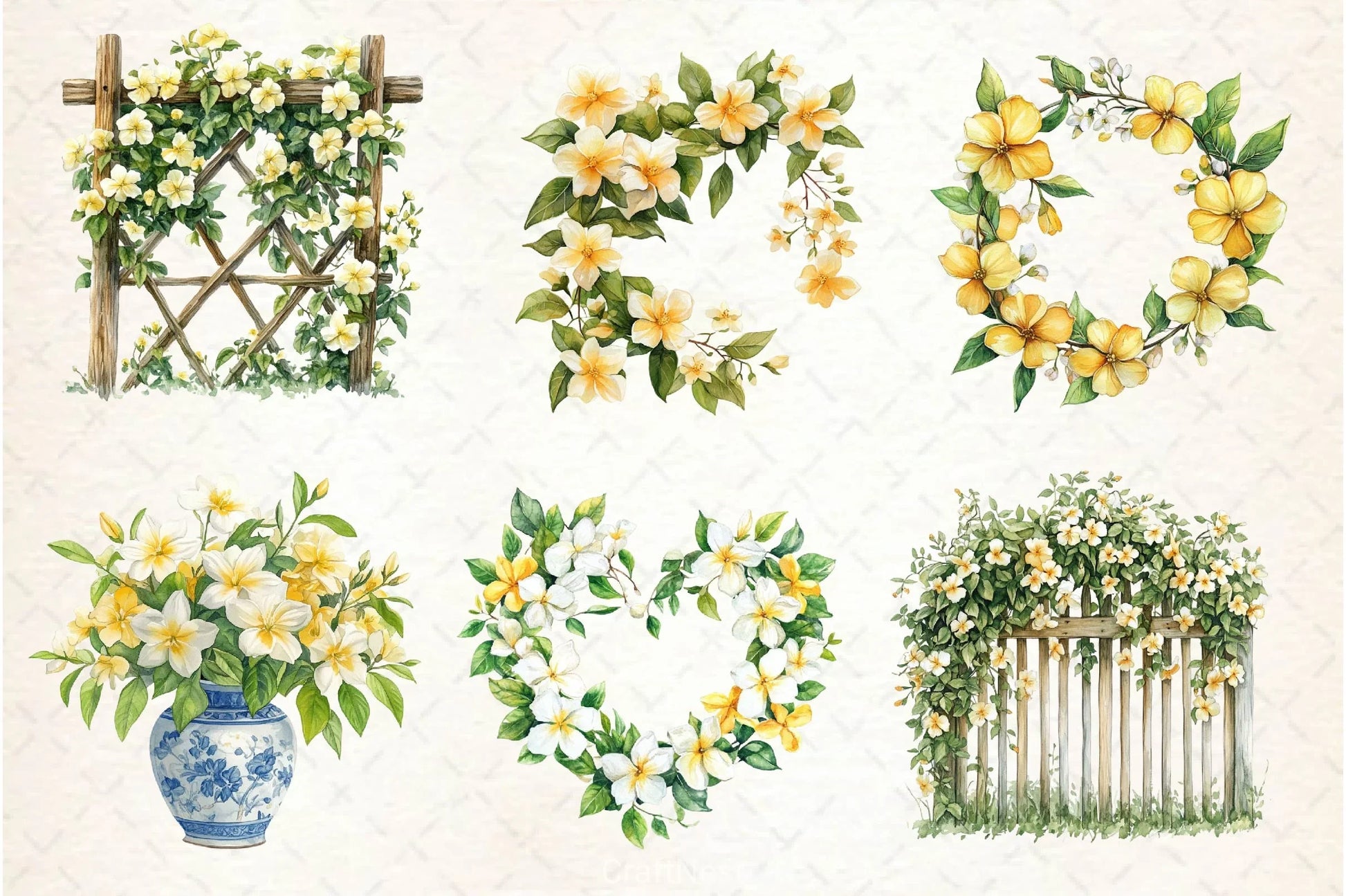 Spring Jasmine Flower Clipart Bundle - CraftNest - Digital Crafting and Art