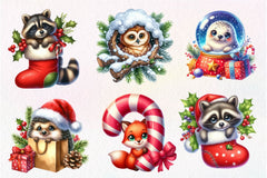 Christmas Animal Peeking Clipart Bundle - CraftNest - Digital Crafting and Art