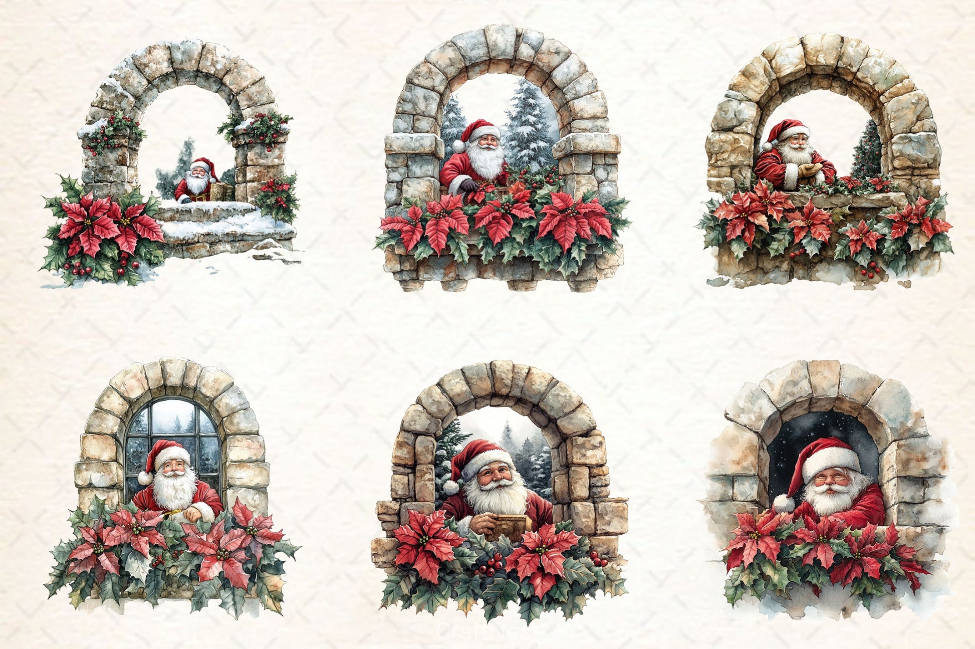 Santa Claus Clipart Bundle 4 - CraftNest - Digital Crafting and Art