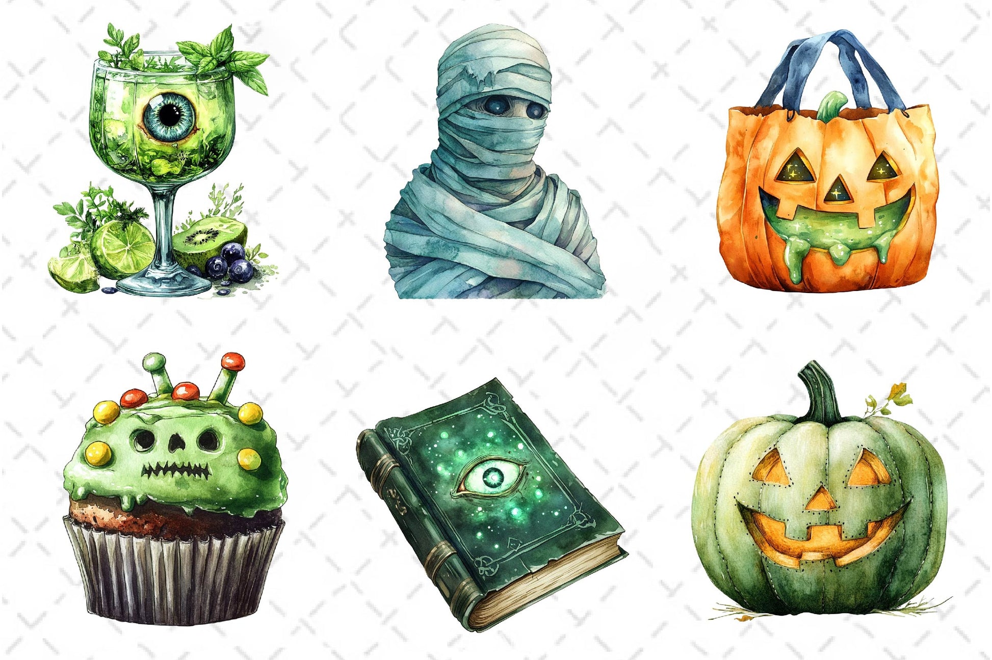 Green Halloween Clipart Bundle 4 - CraftNest - Digital Crafting and Art