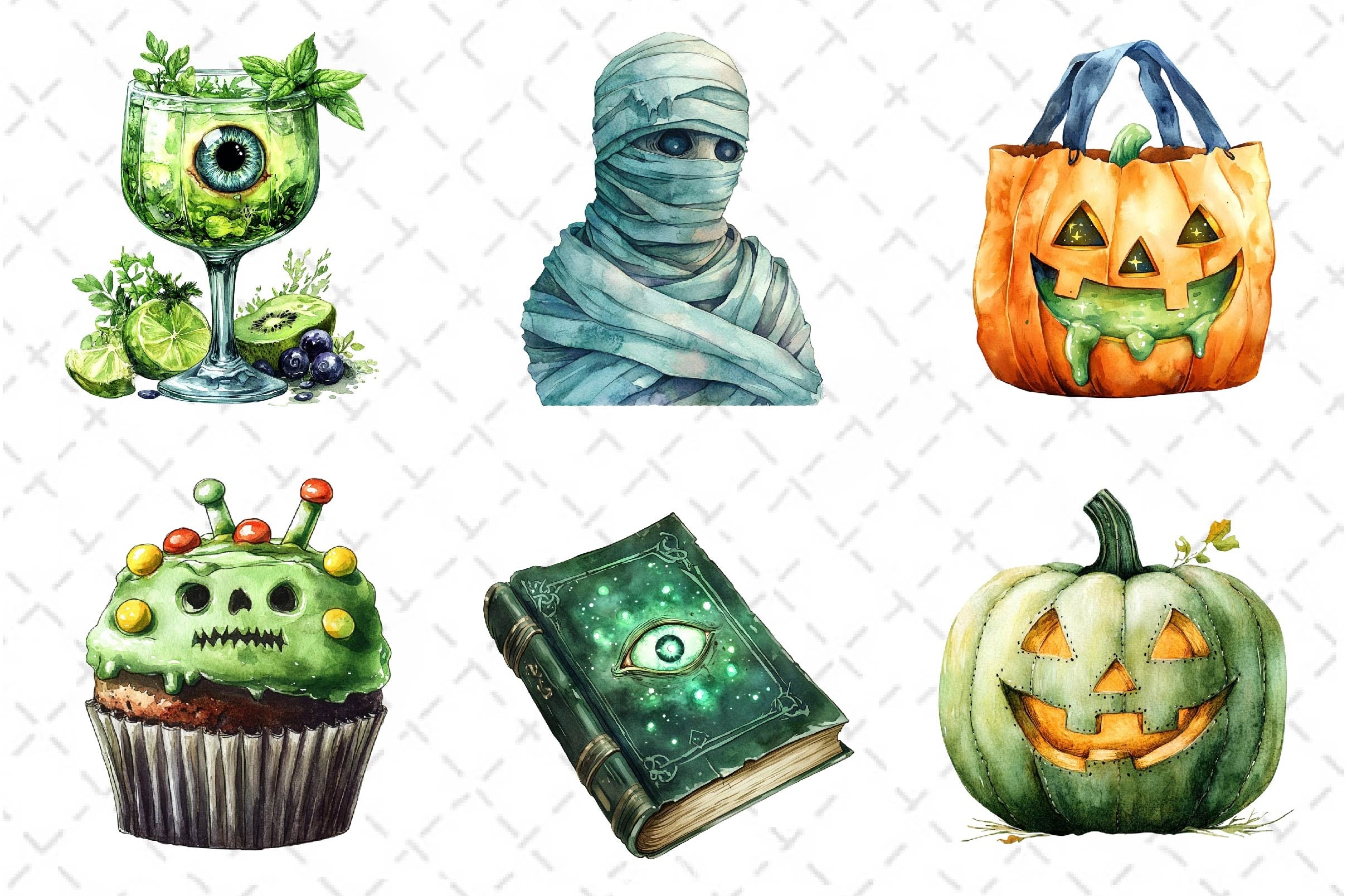 Green Halloween Clipart Bundle 4 - CraftNest - Digital Crafting and Art
