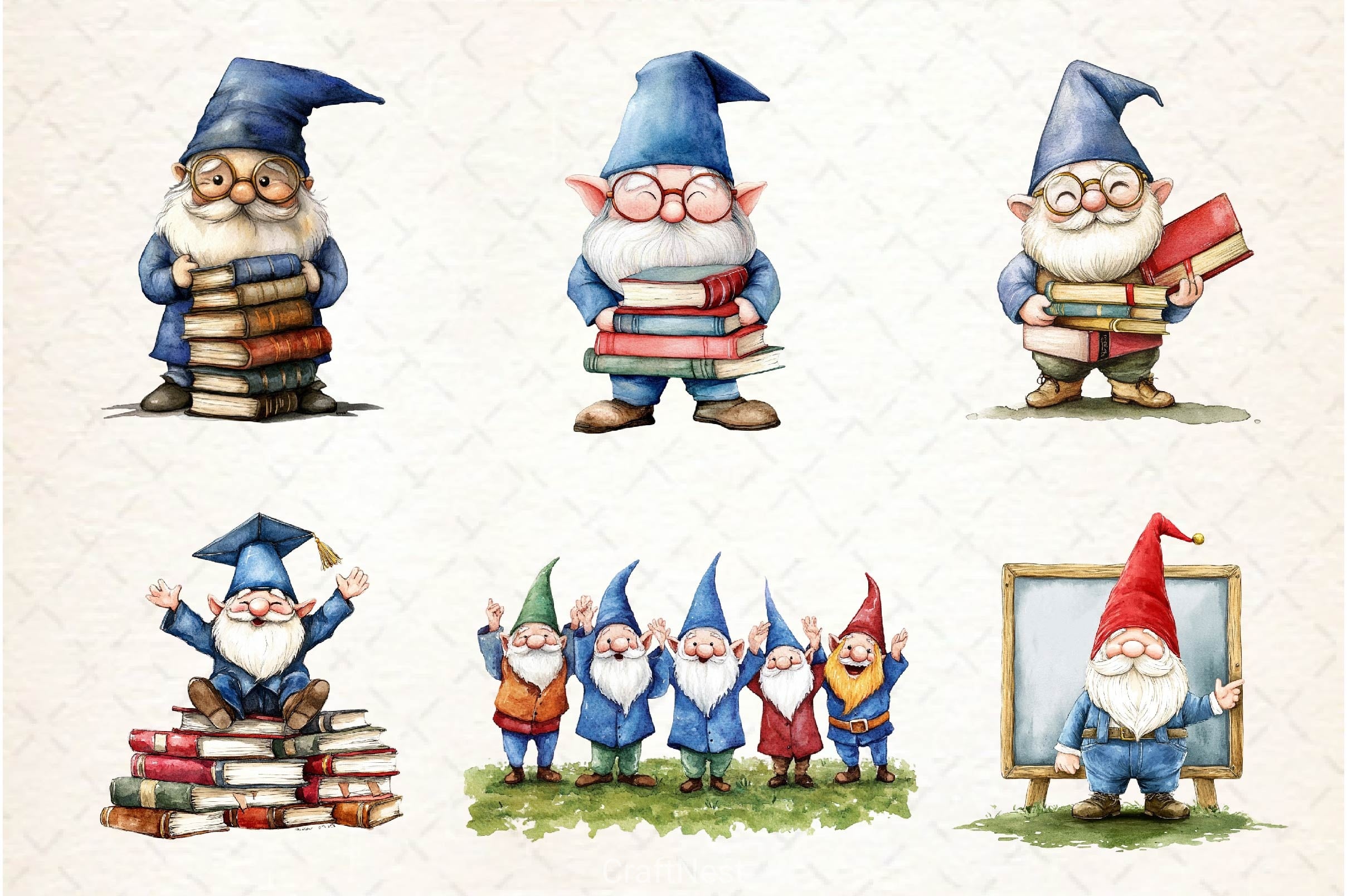 Graduation Gnome Clipart Bundle - CraftNest - Digital Crafting and Art