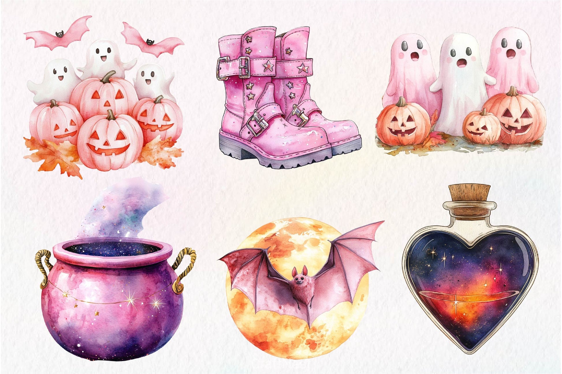 Pink Halloween Clipart Bundle 4 - CraftNest - Digital Crafting and Art