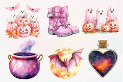 Pink Halloween Clipart Bundle 4 - CraftNest - Digital Crafting and Art