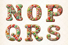 Christmas Gingerbread Alphabet Clipart Bundle 6 - CraftNest - Digital Crafting and Art