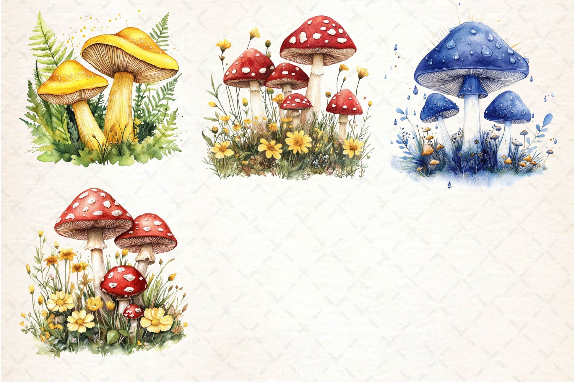 Spring Magical Mushrooms Clipart Bundle - CraftNest - Digital Crafting and Art