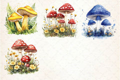 Spring Magical Mushrooms Clipart Bundle - CraftNest - Digital Crafting and Art