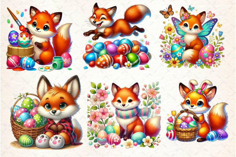 Easter Fox Clipart Bundle 3 - CraftNest - Digital Crafting and Art