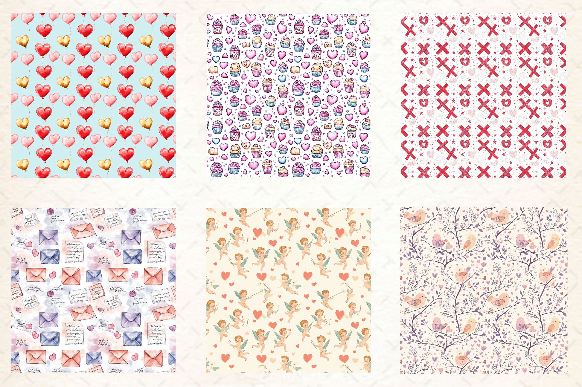 Valentine Digital Paper - CraftNest - Digital Crafting and Art