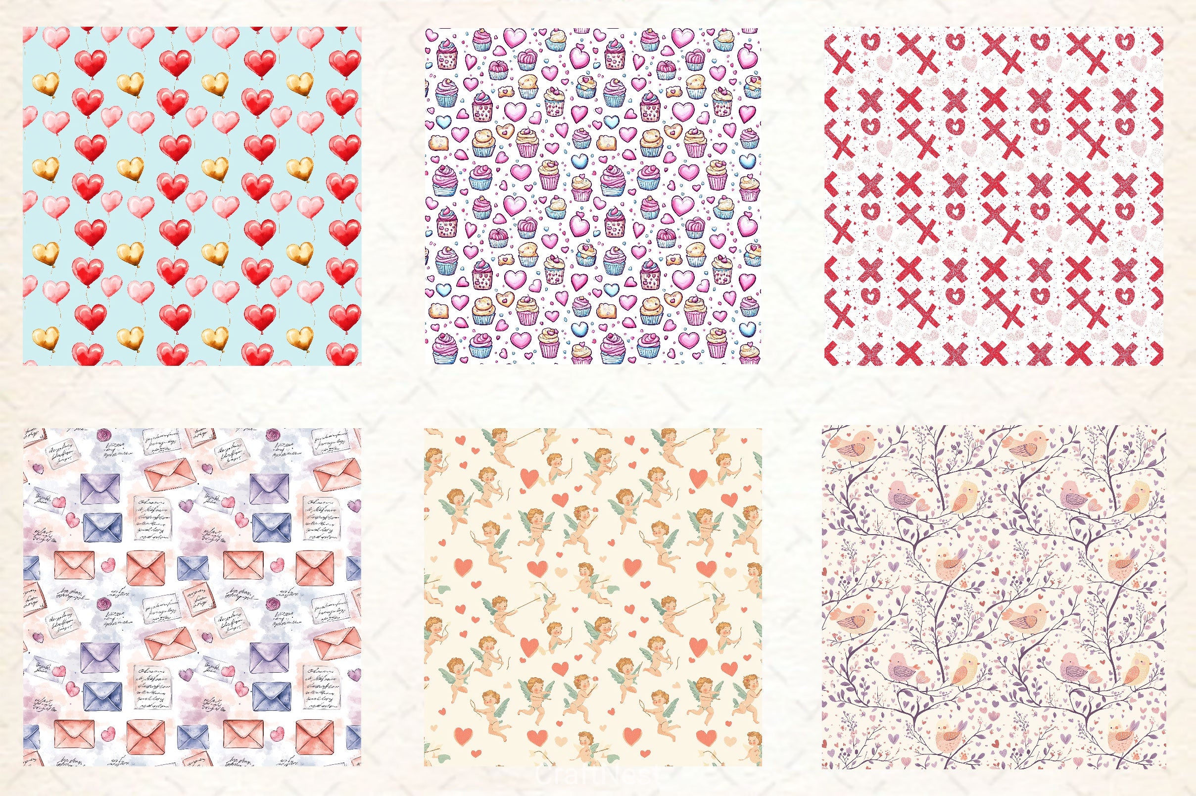 Valentine Digital Paper - CraftNest - Digital Crafting and Art