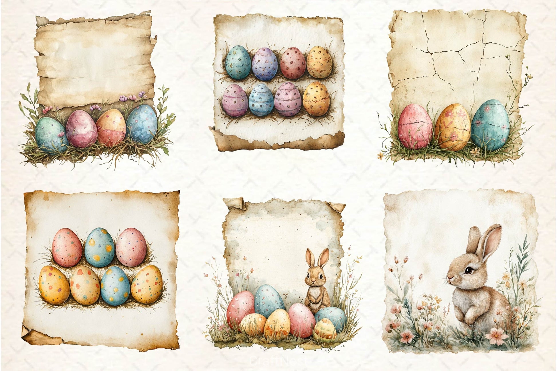 Easter Old Paper Clipart Bundle - CraftNest - Digital Crafting and Art
