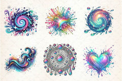 Holographic Drips And Splashes Clipart Bundle 2 - CraftNest - Digital Crafting and Art