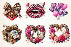 Valentine Love Leopard Clipart Bundle - CraftNest - Digital Crafting and Art